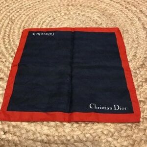 Christian Dior Blue & Red French pocket square scarf
